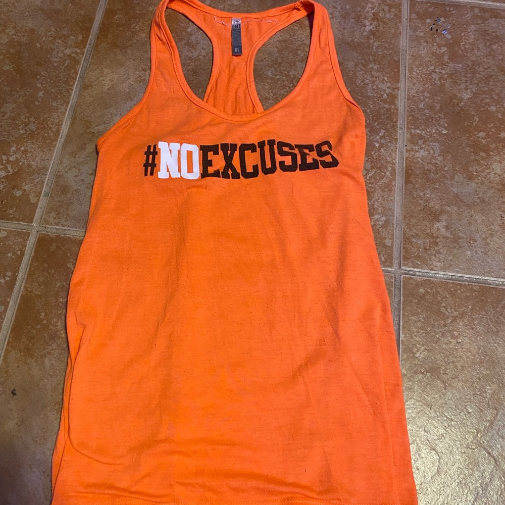 Bright orange workout tank top